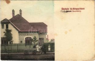 Budapest XVI. Új-Mátyásföld, Sefcsik fűszerüzlete (áthúzva és javítva Fodorra), szekér (fl)