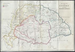 cca 1828 Karte von Ungern zur Zeit Bethlen Gábors, német nyelvű Magyarország térkép, kézzel színezett kőnyomat, a felső része vágott, jó állapotban, 23,5x33,5 cm