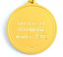 18K arany (Au) 19,42 g kulcstartó FIP nemzetközi kosárlabda szervezet Monacoi kupa 1972 zománcozott ...