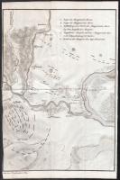 cca 1828 A muhi csata térképe, Wien, J. Trentsensky, litográfia, a hátoldalán javított, hajtásnyomokkal, az egyik szélén gyűrődésnyommal, 34x24 cm