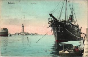 1906 Trieste, Trst; Lanterna / lighthouse, port, steamship, boat (fl)