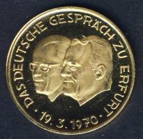 NSZK 1970. "Erfurti megbeszélés" Au emlékérem 3,5g T:PP
