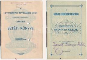 Gyöngyös ~1919-1926. 5db takarékbetétkönyv, közte "Gyöngyösi Takarékpénztár-egyesület", &q...
