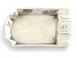 Ezüst(Ag) szögletes hamuzó, jelzett, 9x6,5 cm, nettó: 20,4 g