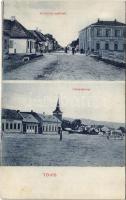 1910 Tövis,Teius; Oroszlán szálloda, utca, üzlet / hotel, street, shop + Gyulafehérvár-Budapest 5.sz. mozgóposta