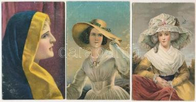 9 db RÉGI Stengel litho művész motívum képeslap / 9 pre-1945 Stengel litho art motive postcards