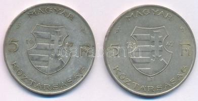 1947. 5Ft Ag "Kossuth" (2x) T:2- Adamo F8.1