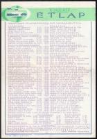 cca 1960-1981 Vegyes Utasellátó témájú papírrégiség tétel, közte autóbusztérkép, 2 db étlap, szalvét...