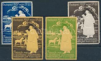 1937 Gazdasági Szakoktatási Intézmények kiállítása levélzáró sor, dombornyomással