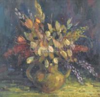 Dobos Lajos (1921-2012): Száraz Virágok. Olaj, vászon, jelzett. Hátoldalán autográf felirattal. Fa k...