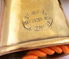 Stowasser többszólamú vadászkürt, horpadásokkal, jelzett, 12x9 cm