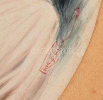 Friedrich jelzéssel (Friedrich Gábor 1916-?): Női portré. Akvarell, papír, jelzett,. Keretben. 24x30...