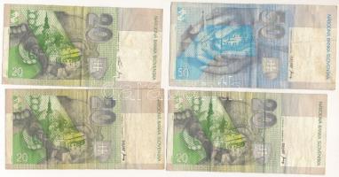 Szlovákia 1993-1995. 20K (3db, 2xklf) + 1993. 50K T:III
Slovakia 1993-1995. 20 Korun (3pcs, 2xdiff)...