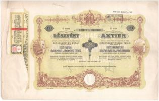 1939. Budapest "Első Magyar Gyapjúmosó és Finomposztógyár Részvénytársaság" tíz részvénye ...