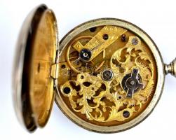 XIX. sz. vége- Ezüst (Ag) kulcsos zsebóra, másodperc mutatóval, gravírozott tokkal, működő állapotba...