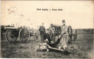 1915 Elsősegély / WWI Austro-Hungarian K.u.K. military first aid, medic, field cannons (Rb)