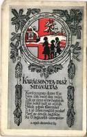 1916 Karácsonyfadísz megváltás / WWI Austro-Hungarian K.u.K. military Red Cross propaganda, war orphans charity fund art postcard (non PC) (EM)