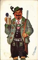 1912 Hunter with rifle and beer s: A. v. Schreitter (EK)