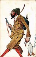 1917 Hunter with rifle and duck s: A. v. Schreitter (fl)