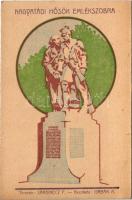 1924 Nagyatád, Hősök szobra, emlékmű. Tervezte: Sárdinecz F. Készítette: Orbán A. Benyák János kiadása (EK)