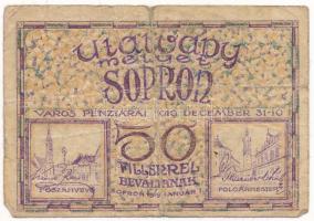 Sopron 1919. 50f utalvány T:III Adamo SOP-5.1.1
