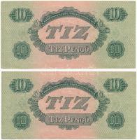 1944. 10P "A Vöröshadsereg Parancsnoksága" (2x) sorszámkövetőek T:I- egyiken kis szakadás