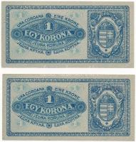 1920. 1K (2x) "aa 048 219166 - aa 048 219167" sorszámkövetők  T:I-