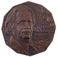 Renner Kálmán (1927-1994) DN "Prof. Dr. Bálint György / NULLA DIES SINE LINEA" kétoldalas, öntött Br plakett (102mm) T:1-,2