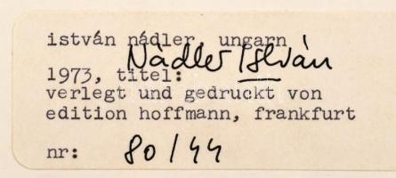 Nádler István (1938-): Térosztás, 1973. Szitanyomat, papír. Hátoldalán címkén jelzett és számozott (...