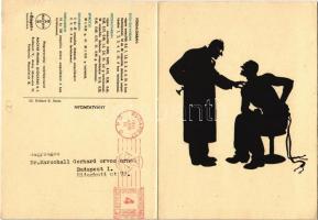 1941 Bayer antilueticumok kinyitható gyógyszer reklám. magyar Pharma Gyógyárú Rt. / Hungarian folding medicine advertising postcard