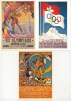 7 db MODERN reprint motívum képeslap: olimpiai játékok / 7 modern reprint motive postcards: Olympic ...