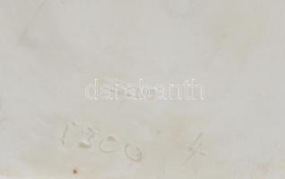 Herendi porcelán kutya, fehér mázas, jelzett, hibátlan, 18x30 cm