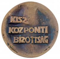 Asszonyi Tamás (1942- ) DN "A győzelemért / KISZ Központi Bizottság" öntött Br emlékplaket...