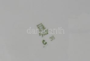 Zsolnay porcelán süteményeskészlet, hiányos, 1 db tálca, 5 db kistányér, matricás, jelzett, kopásokk...