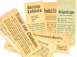 24 db régi bécsi villamosjegy, hátoldalán ételreceptek