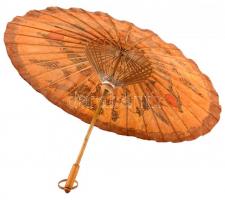 Távol-keleti papír ernyő, jó állapotban, h: 59 cm