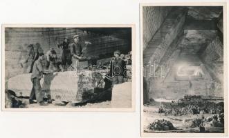 Désakna, Ocna Dejului; M. kir. sóbánya, belső / salt mine, interior - 2 db régi képeslap / 2 pre-1945 postcards
