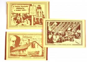 Történelmi fakszimile sorozat 3 kötete (9.,14.,17.):  9. A Puszták népe, 1+1+34 t.+12 p. 14. A német megszállás után, 1+8 (faksimile dokumentumok)+ 16 (fekete-fehér fotók) t. 17. Új állam születik Debrecenben, 1+21 (faksimile dokumentumok)+ 32 (fekete-fehér fotók) t. hn., én., nyn. Kiadói javított papírmappákban.