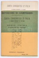 1913 Carta Corografica Ditalia, 3 db térkép (Genova, Torino-Milano, Bern), 1:500000, 40x51,5 cm