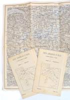 1913 Carta Corografica D'italia, 3 db térkép (Genova, Torino-Milano, Bern), 1:500000, 40x51,5 c...