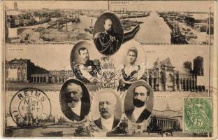 1901 Orosz cári család francia városokkal. Propaganda / Russian emperor and his family, French propaganda with towns. Art Nouveau