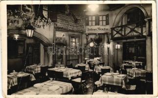 1937 Budapest VII. Grinzing étterem, belső. Károly Király út 3/a (Károly körút) (fa)