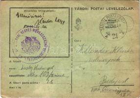 1941 Lusztig Andor zsidó 103/II. század KMSZ (közmunka szolgálatos) levele Hollender Klárikának / Letter of a Hungarian Jewish labor serviceman to his lover. Judaica + M. KIR. 103/2. TÁBORI VEGYES MUNKÁSSZÁZAD PARANCSNOKSÁG (fa)