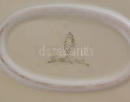 Haas&Czjezek virágmintás tál, matricás, jelzett, kopásnyomokkal, 34×26 cm