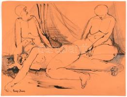 Nagy Imre jelzéssel: Női aktok. Tus, papír. 50x65 cm