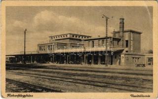 1950 Kiskunfélegyháza, Vasútállomás, vonat (EB)
