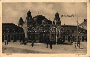 1936 Debrecen, Pályaudvar, vasútállomás, rendőr (EK)