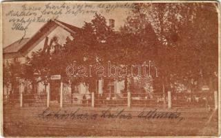 1926 Lőkösháza, Vasútállomás, magyar zászló (EB)