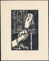 Frans Masereel (1889-1972): Szövetség. Fametszet, papír, jelzett a fametszeten, 11×13 cm