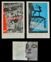 cca 1930 Kner Albert 4 db könyvborító terve és két reklámlapja